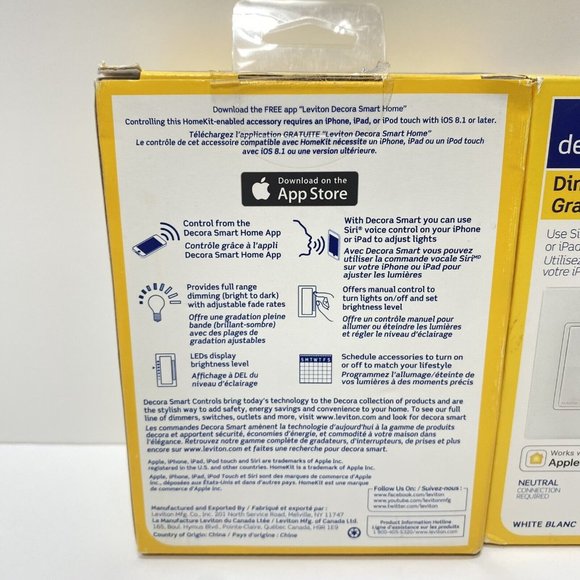 2 Leviton Dimmer With HomeKit Technology Works With Apple HomeKits 2 Units New - Picture 7 of 10